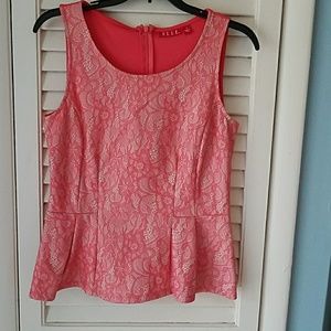 Coral peplum top